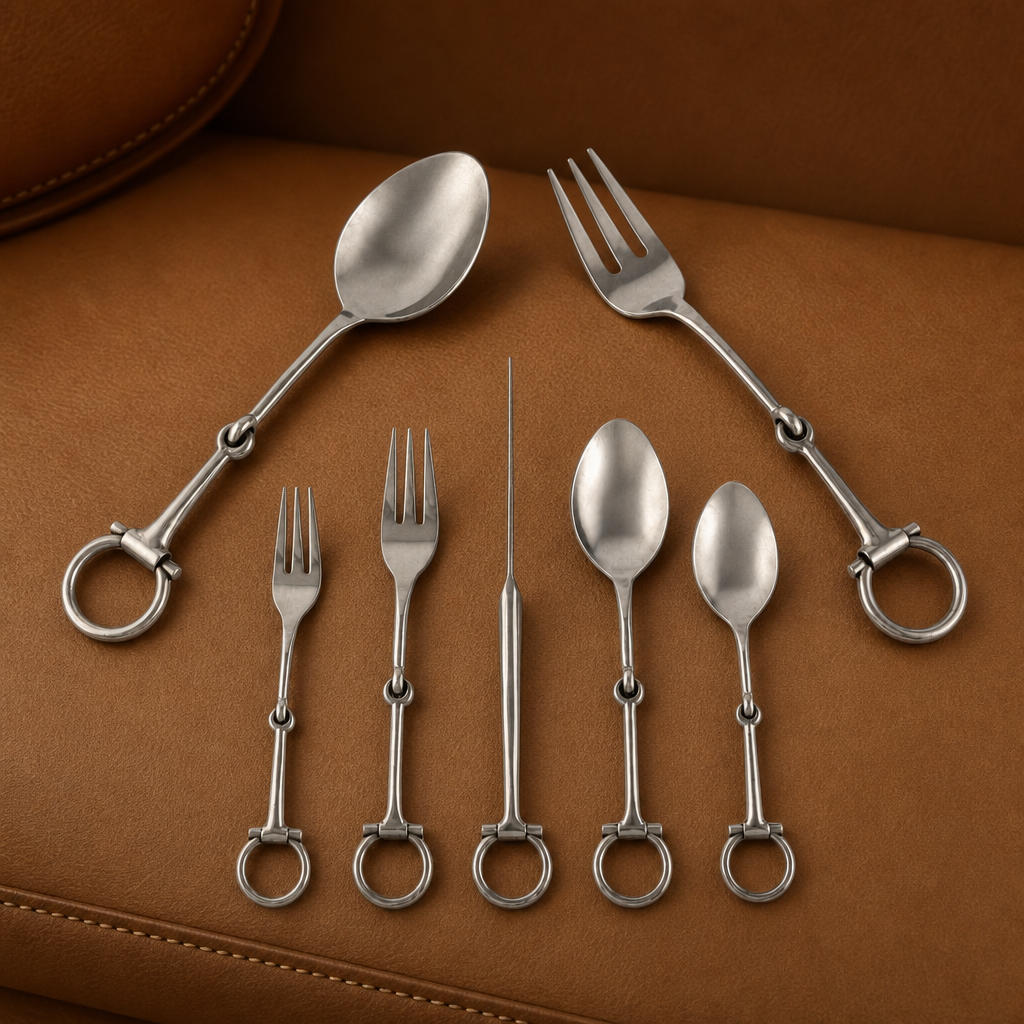 Bit Five piece Flatware Set - Stainless Steel Matt Silver 5