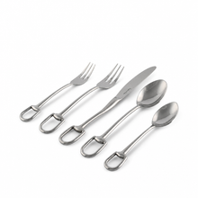 Stirrup Five piece Flatware Set - Stainless Steel Matt Silver 1