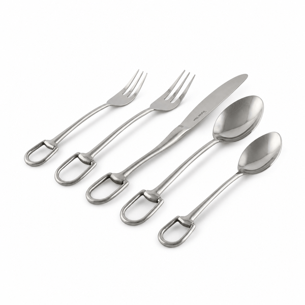 Stirrup Five piece Flatware Set - Stainless Steel Matt Silver 1