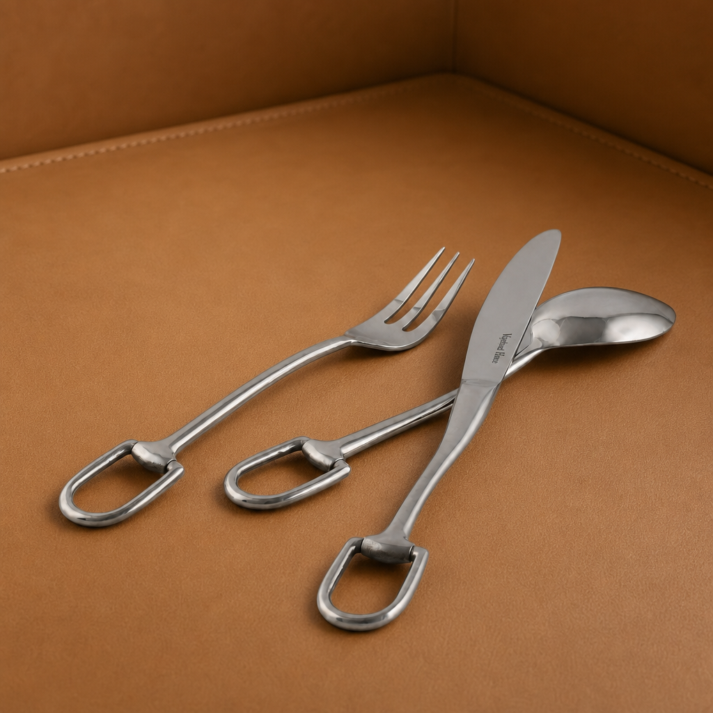 Stirrup Five piece Flatware Set - Stainless Steel Matt Silver 4