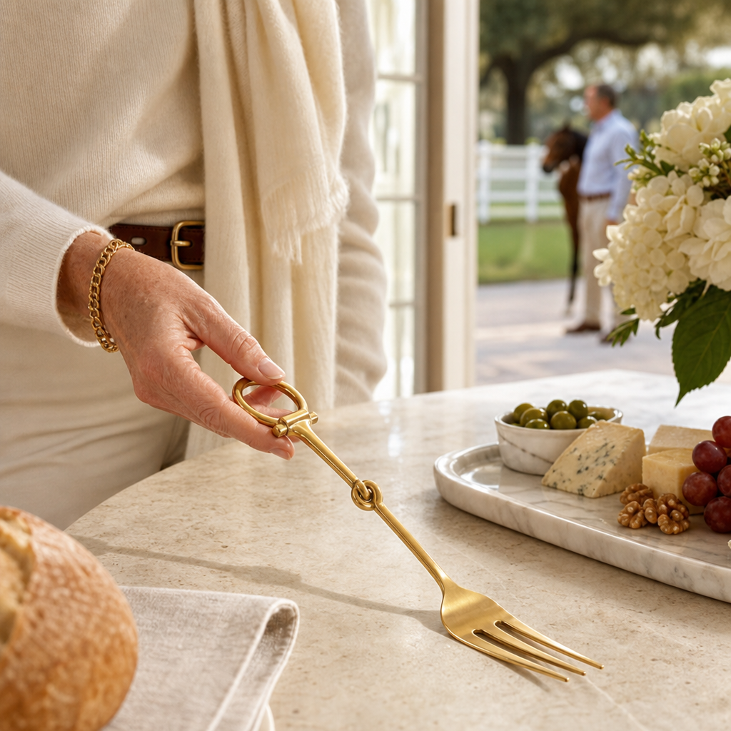 Bit Serving Fork - Stainless Steel Shiny Gold 5