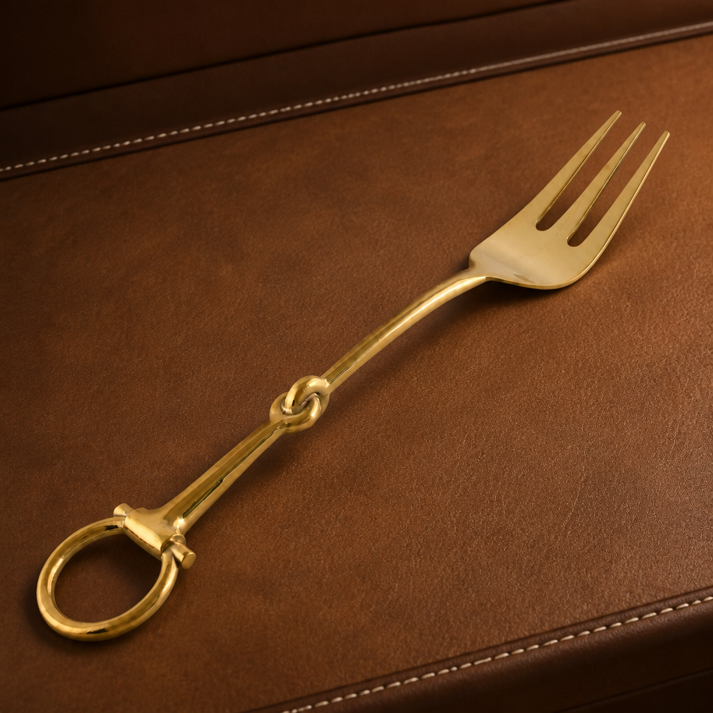 Bit Serving Fork - Stainless Steel Shiny Gold 2