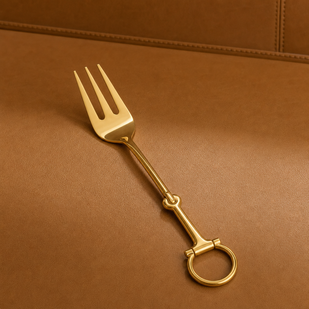 Bit Serving Fork - Stainless Steel Shiny Gold 3