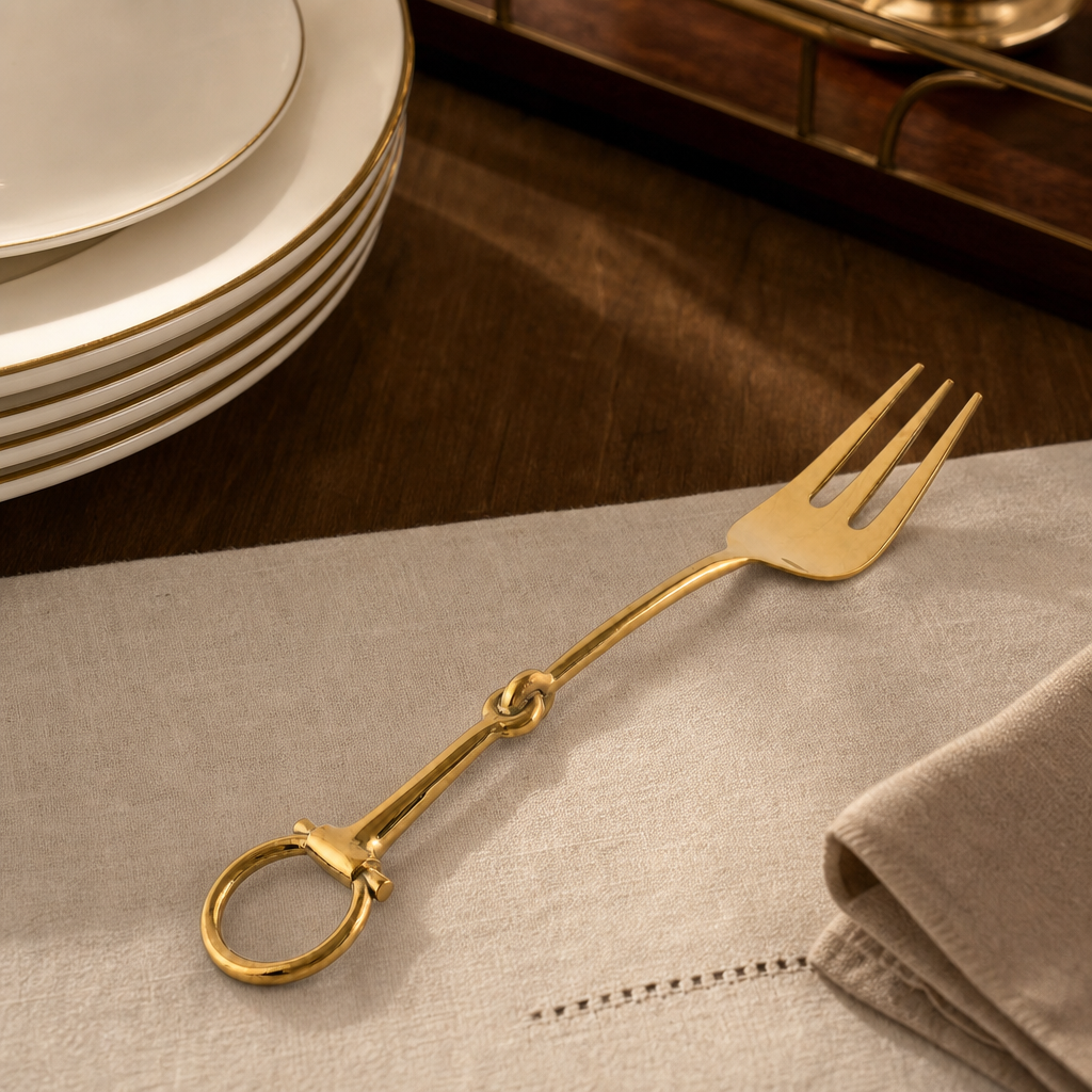 Bit Serving Fork - Stainless Steel Shiny Gold 1