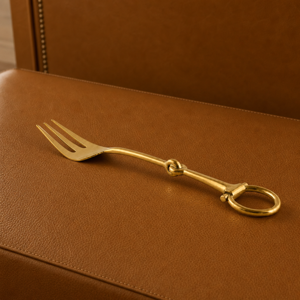 Bit Serving Fork - Stainless Steel Shiny Gold 4