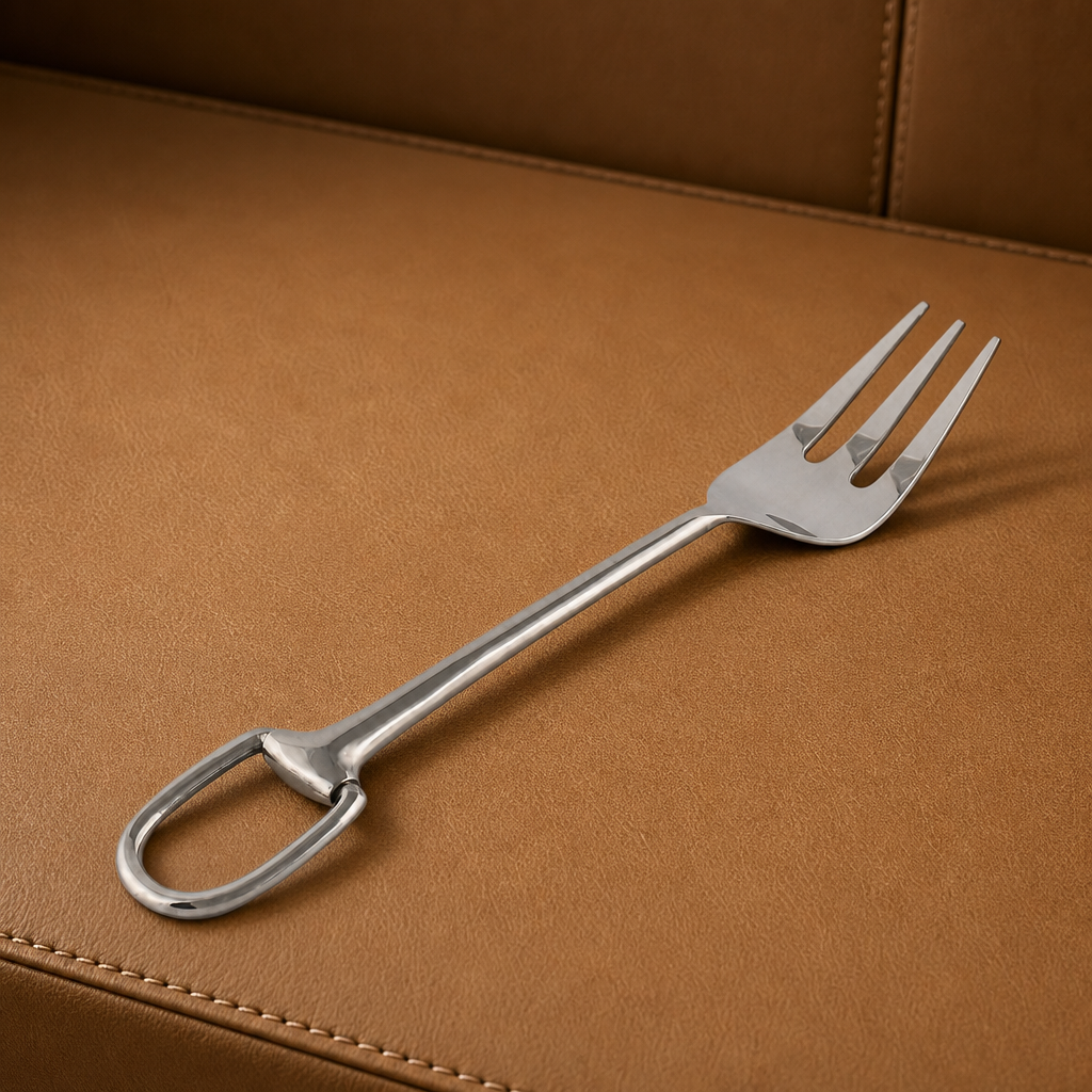 Stirrup Server Fork - Stainless Steel Matte Silver 1