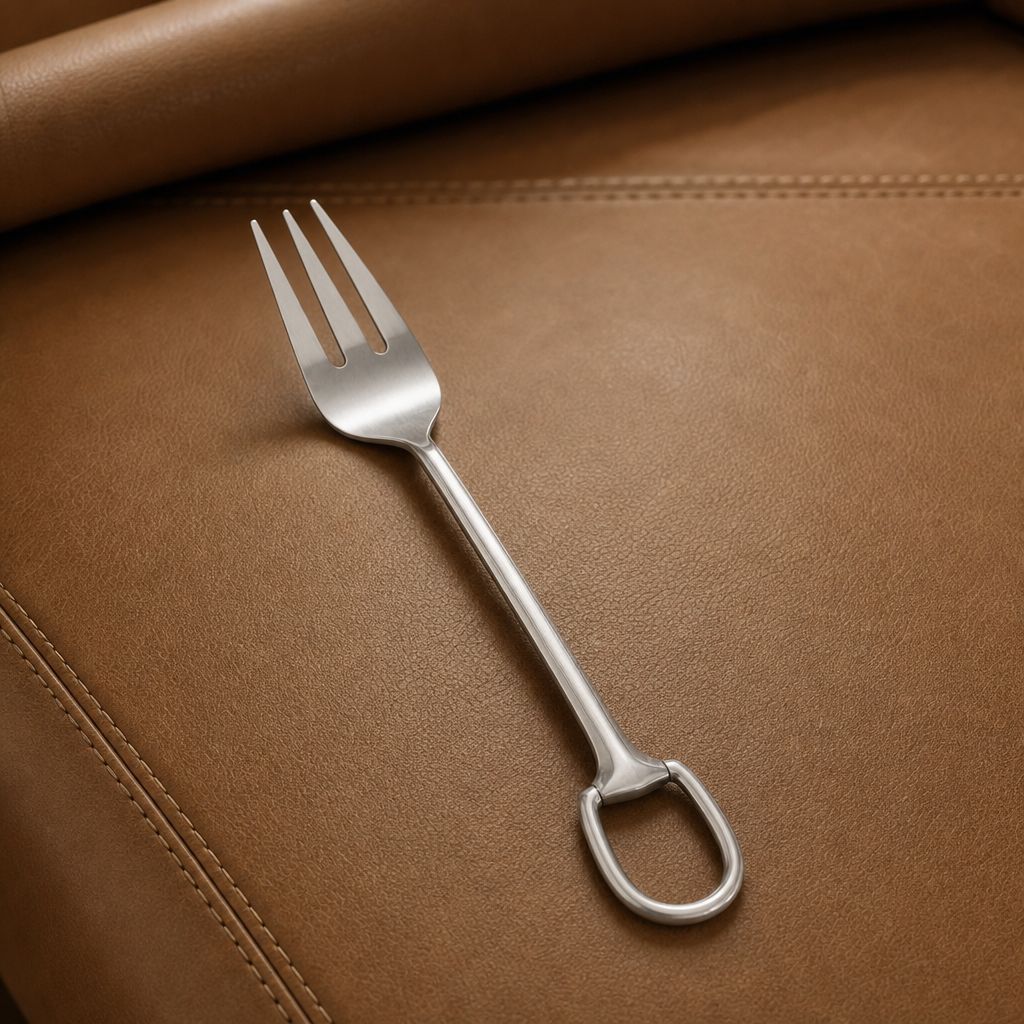 Stirrup Server Fork - Stainless Steel Matte Silver 3