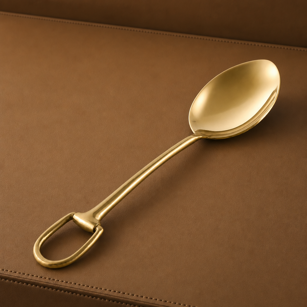 Stirrup Serving Spoon - Stainless Steel Shiny Gold 1