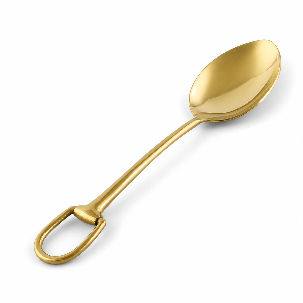 Stirrup Serving Spoon - Stainless Steel Shiny Gold 1