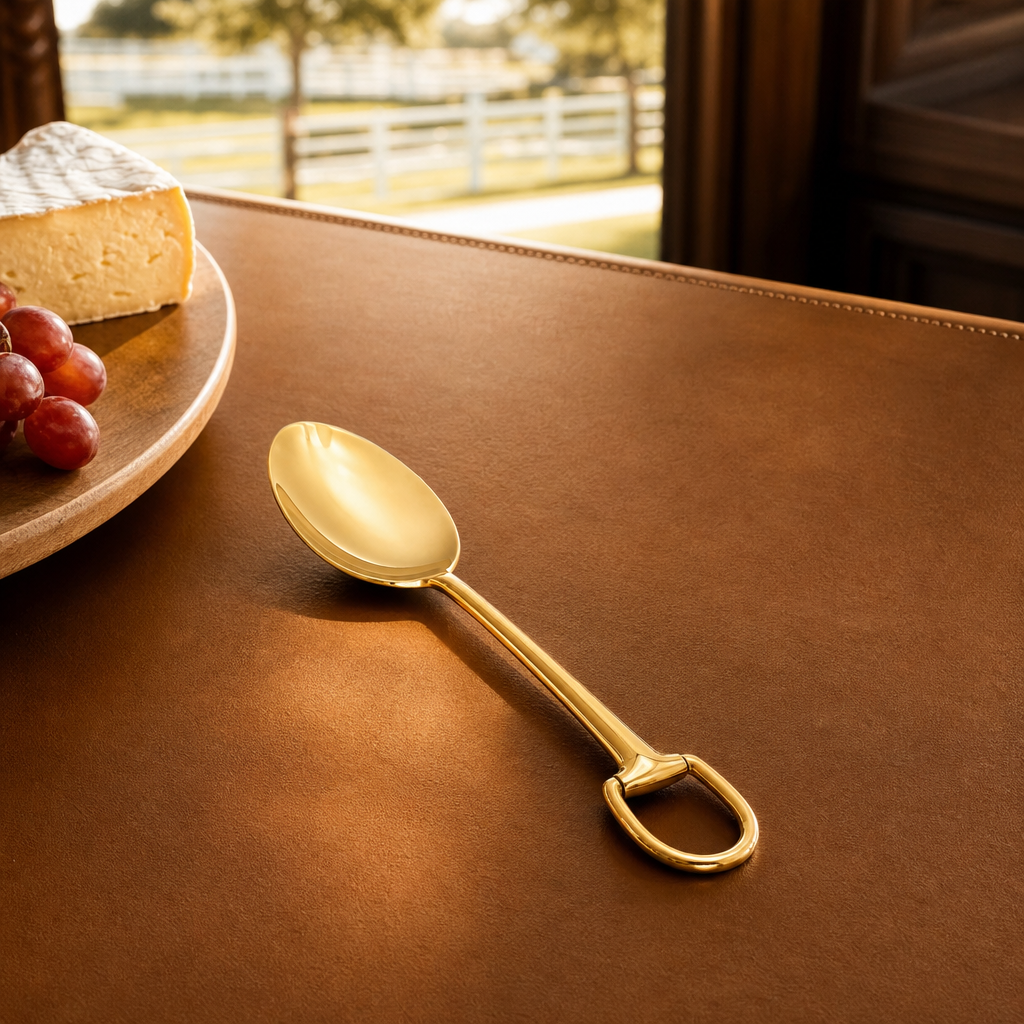 Stirrup Serving Spoon - Stainless Steel Shiny Gold 6
