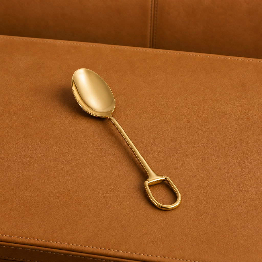 Stirrup Serving Spoon - Stainless Steel Shiny Gold 3