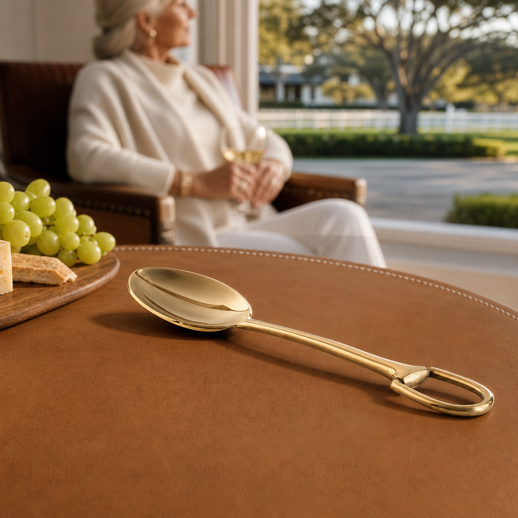 Stirrup Serving Spoon - Stainless Steel Shiny Gold 7