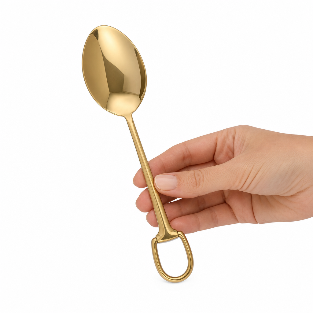 Stirrup Serving Spoon - Stainless Steel Shiny Gold 7