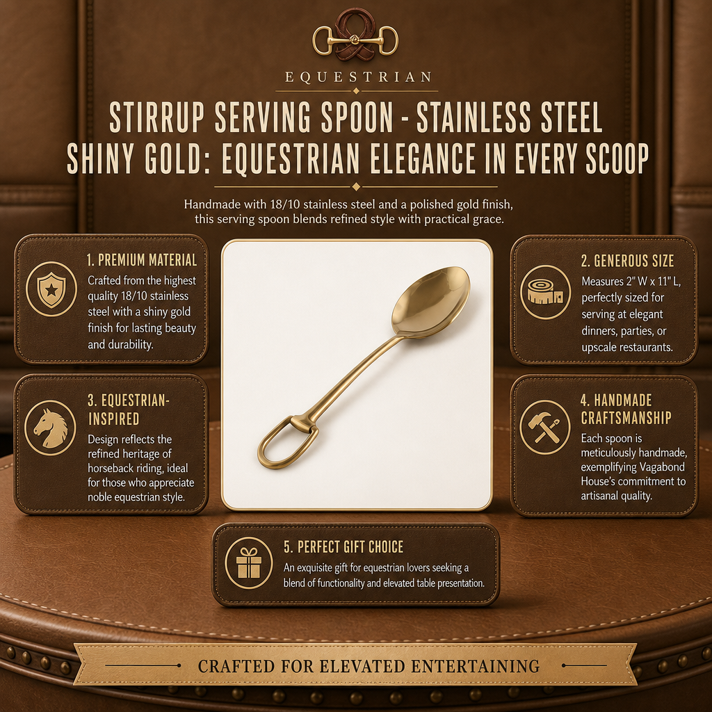 Stirrup Serving Spoon - Stainless Steel Shiny Gold 8