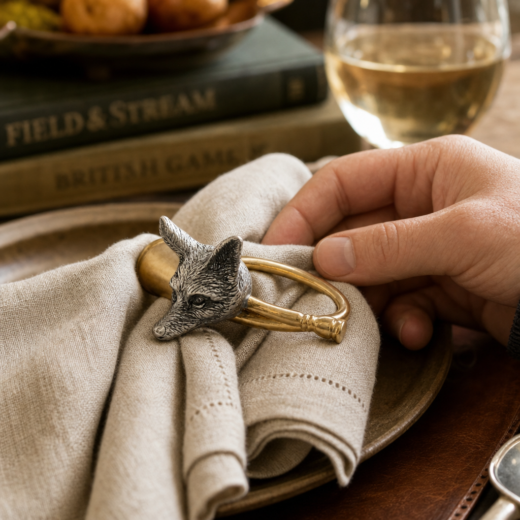 Golden Hunt Horn Napkin Ring 6