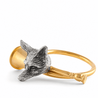 Golden Hunt Horn Napkin Ring