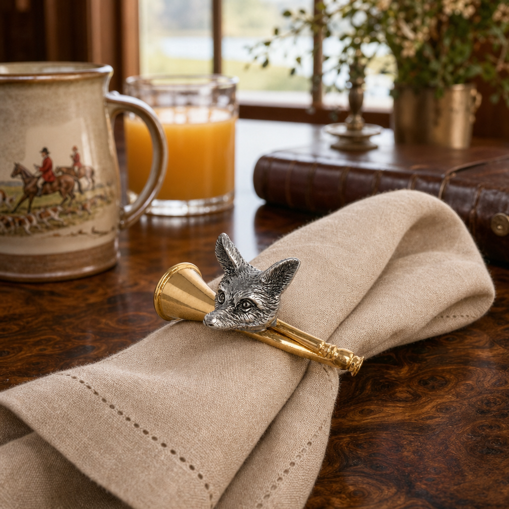 Golden Hunt Horn Napkin Ring 7