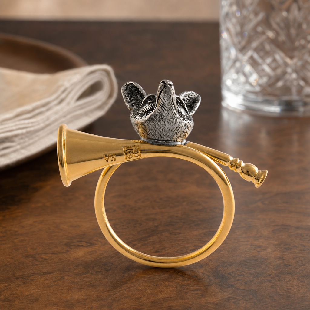 Golden Hunt Horn Napkin Ring 5