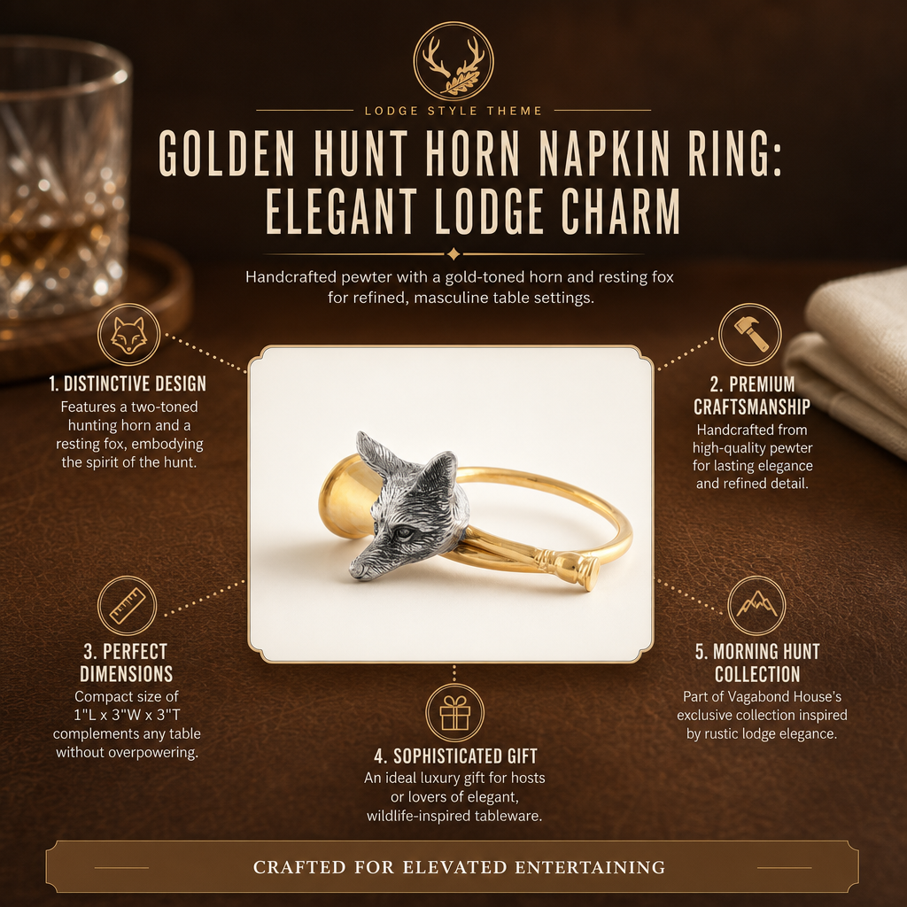 Golden Hunt Horn Napkin Ring 1