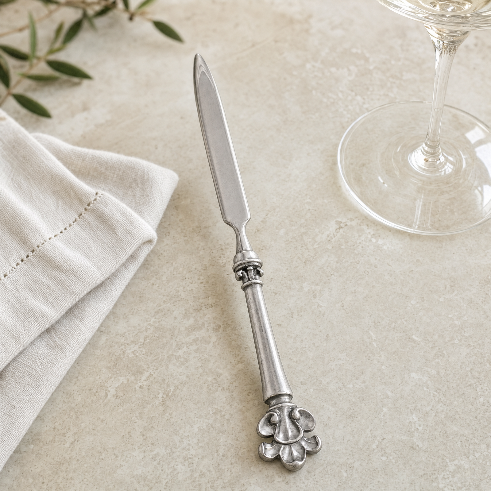 Pewter Provencal Pattern Letter Opener 1