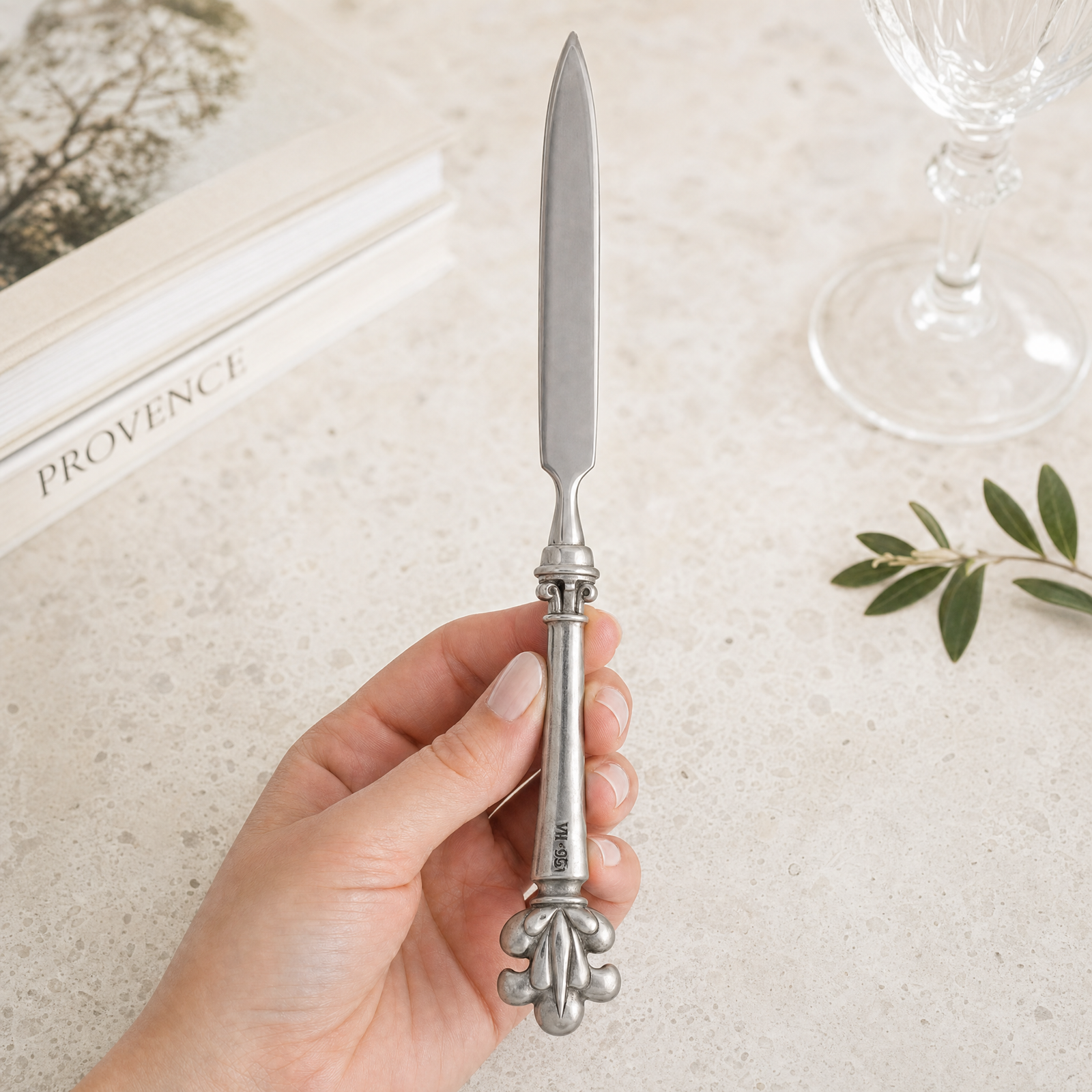 Pewter Provencal Pattern Letter Opener 3