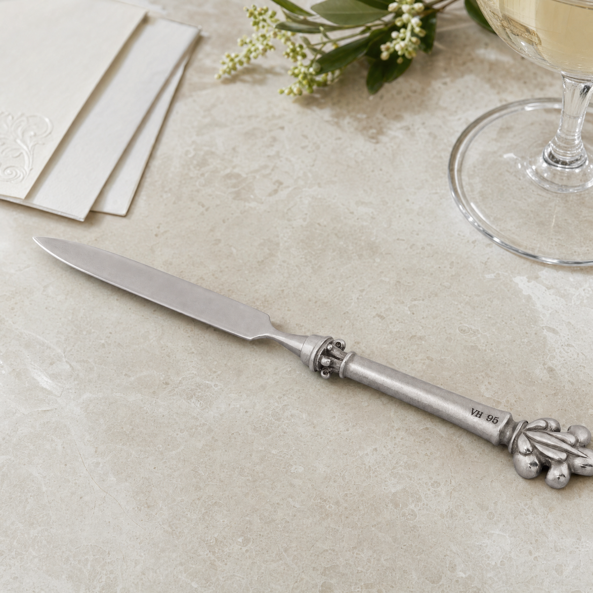 Pewter Provencal Pattern Letter Opener 4