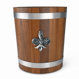 Fleur de lies Teak Ice Bucket - Steel insert 1