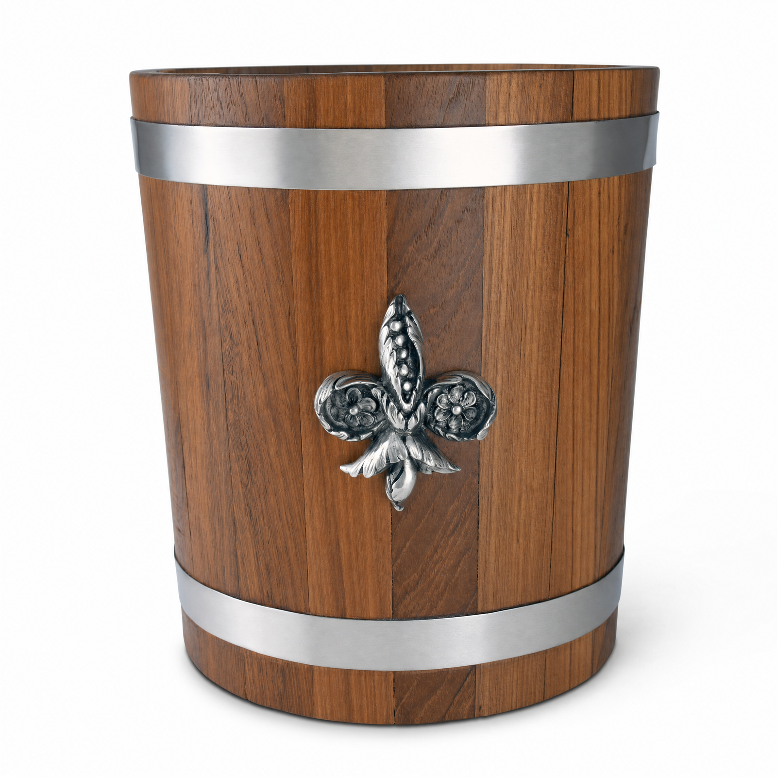 Fleur de lies Teak Ice Bucket - Steel insert 1