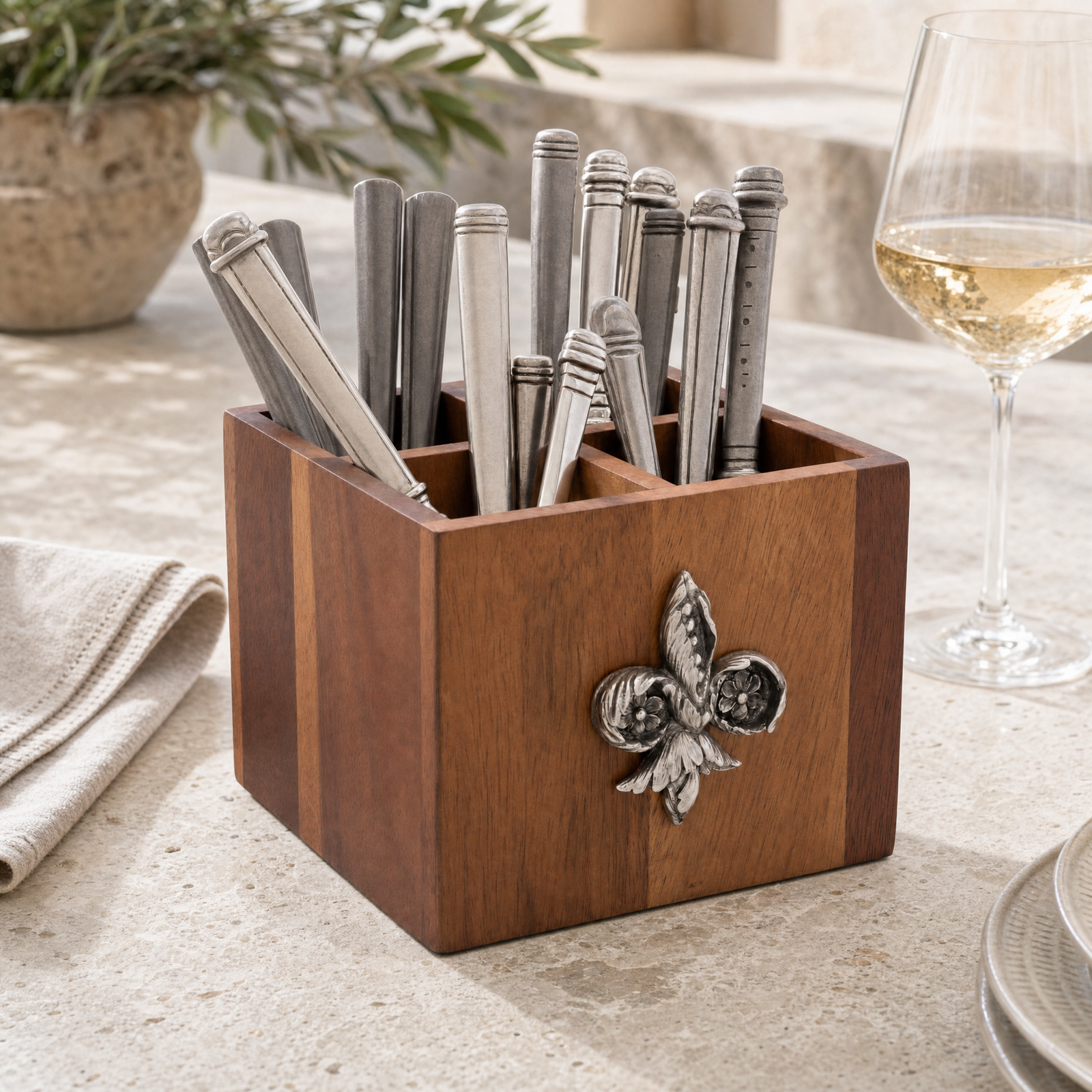 Fleur De Lis Flatware Caddy 1