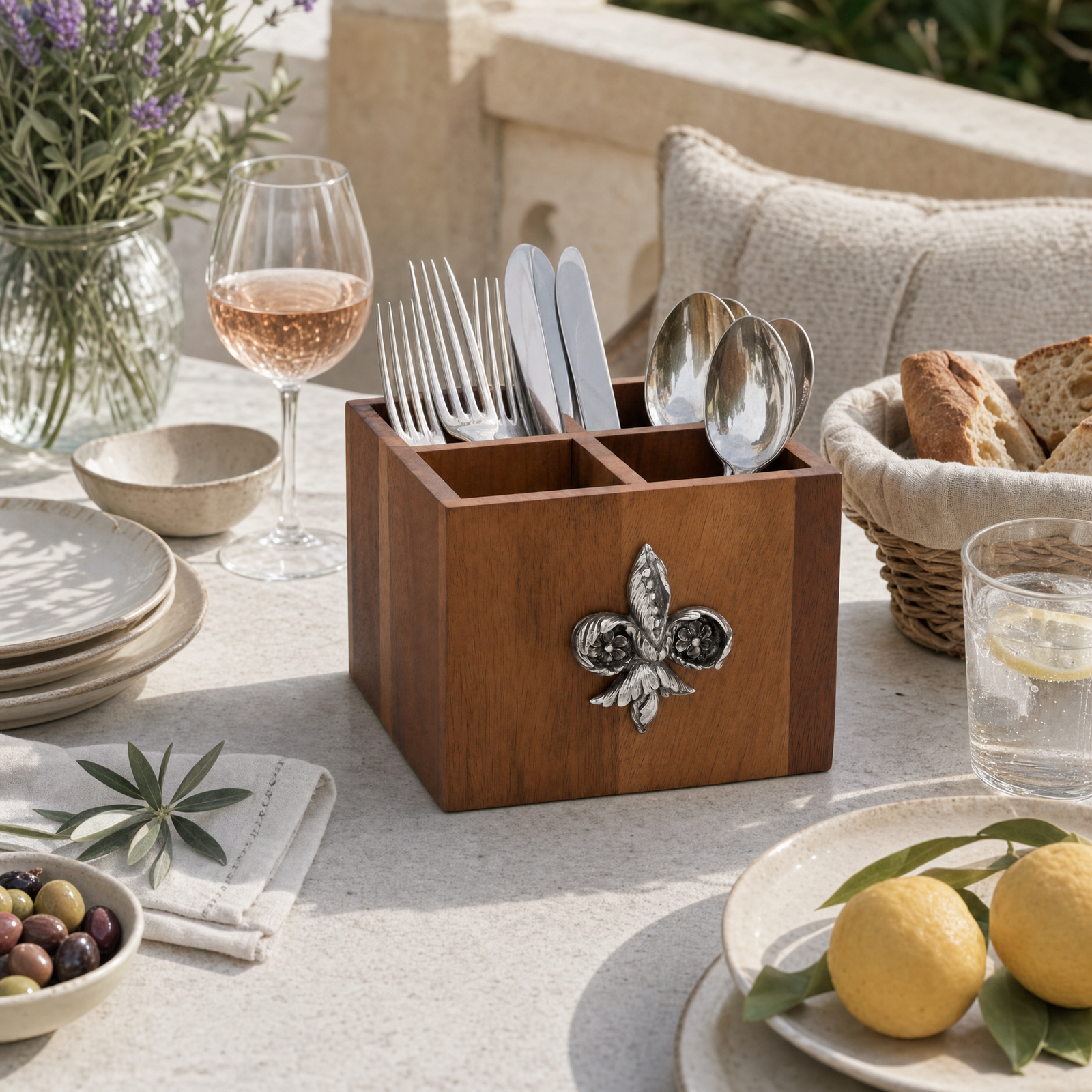 Fleur De Lis Flatware Caddy 7