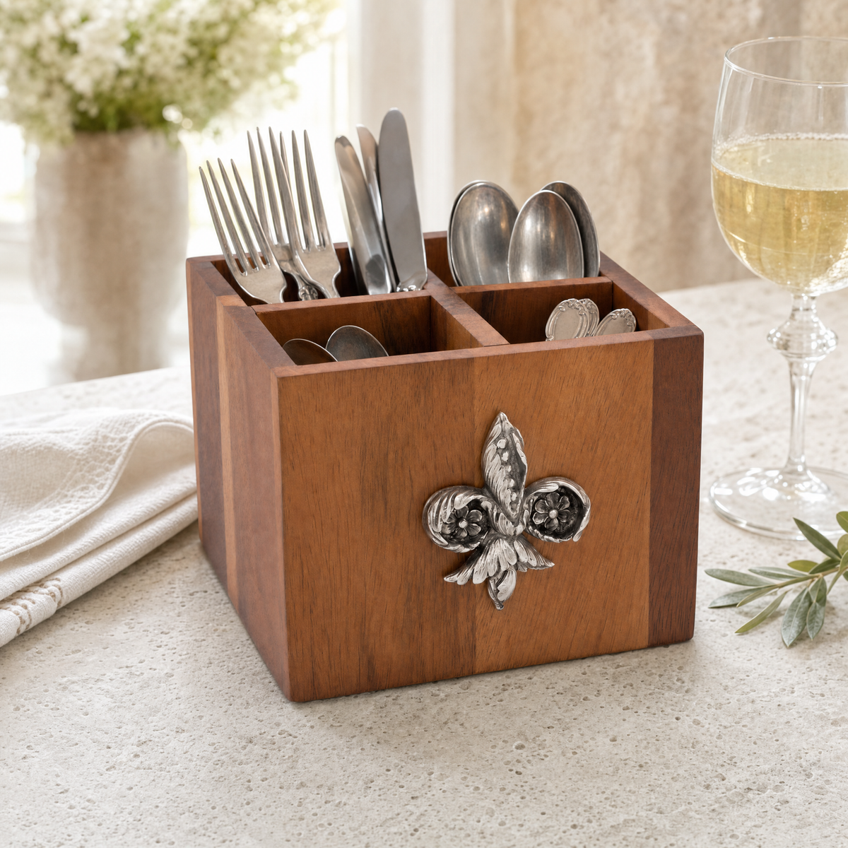 Fleur De Lis Flatware Caddy 3