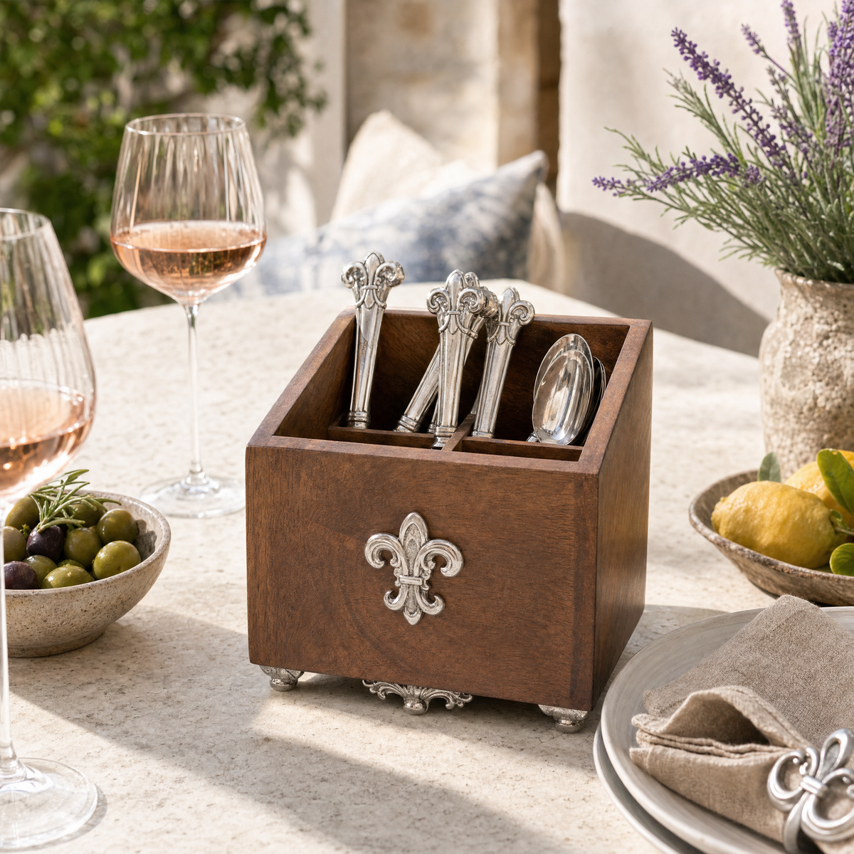 Fleur De Lis Flatware Caddy 8
