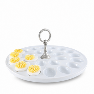 Deviled Egg Tray with Pewter Classic Ring Handle