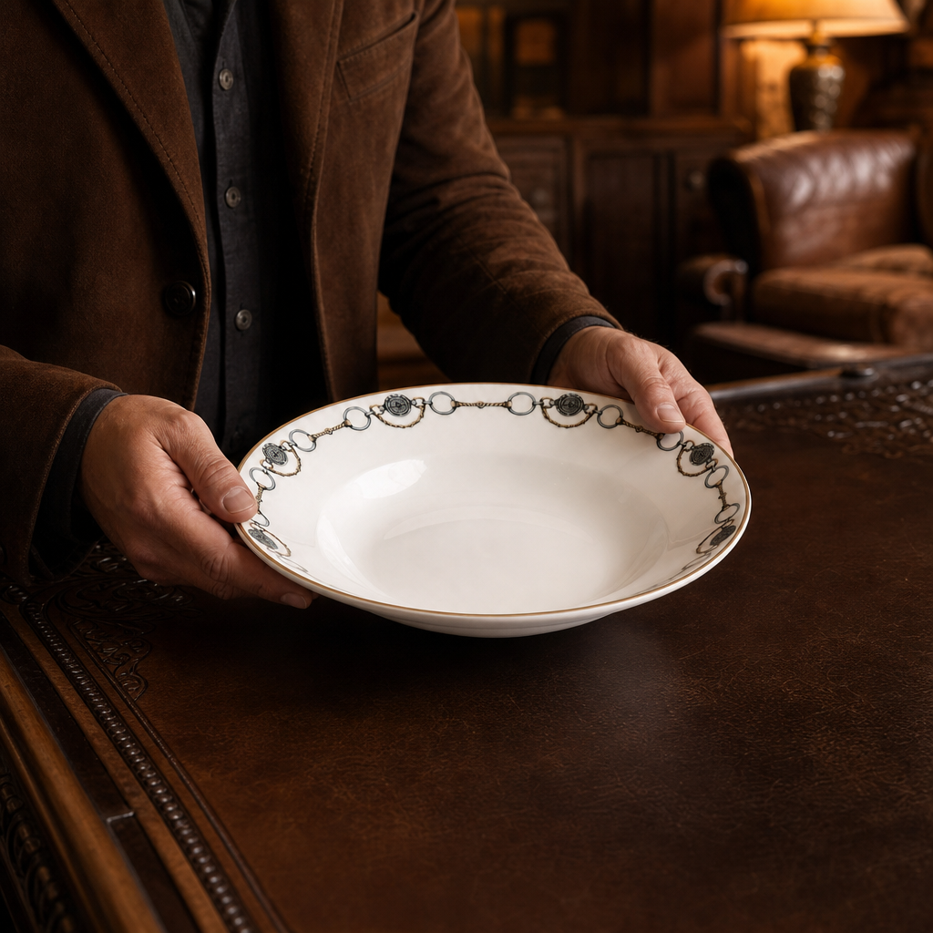 Amarillo Concho Pattern Bone China Soup Plate 1