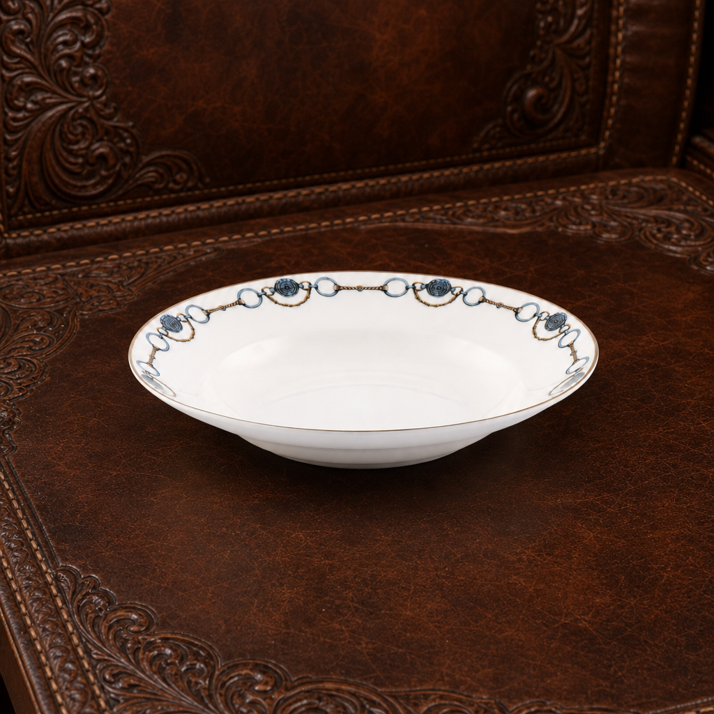 Amarillo Concho Pattern Bone China Soup Plate 1