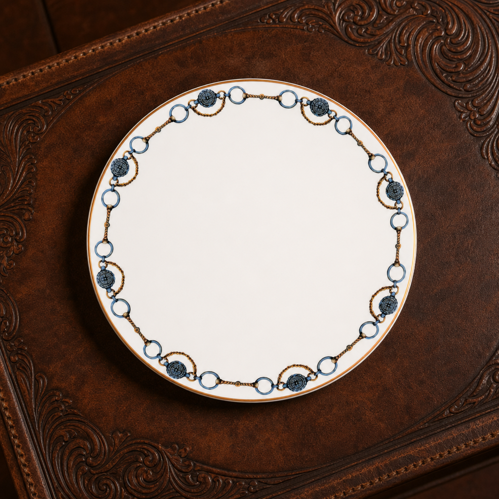 Amarillo Concho Pattern Bone China Round Dinner Plate 1
