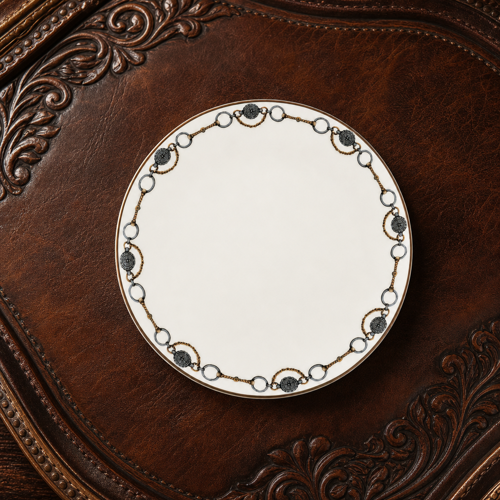 Amarillo Concho Pattern Bone China Round Salad Plate 1