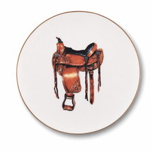 Amarillo Western Saddle Pattern Bone China Round Salad Plate 1