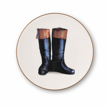 Wellington Riding Boot Pattern Bone China Round Salad Plate 1