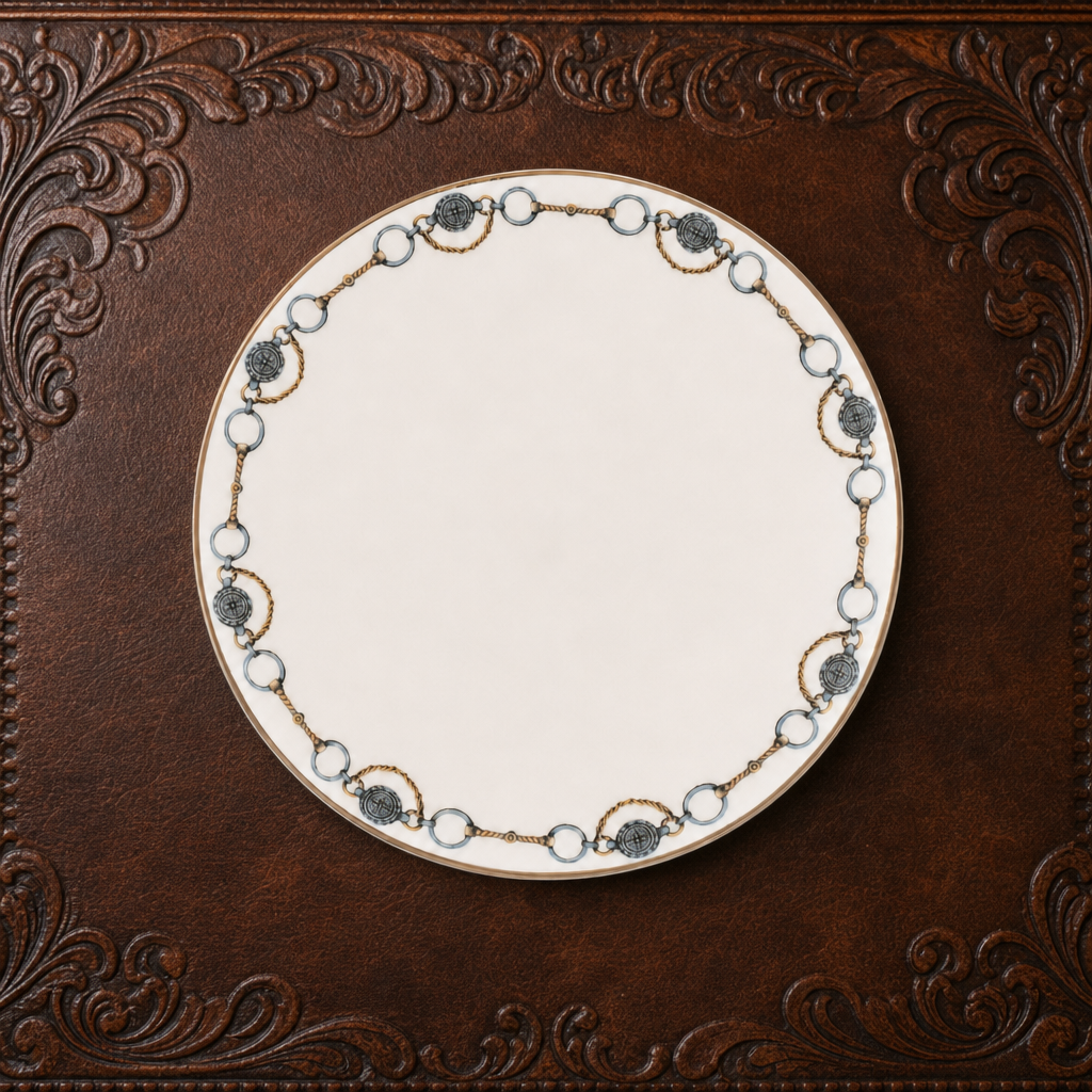 Amarillo Concho Pattern Bone China Round Bread Plate 1