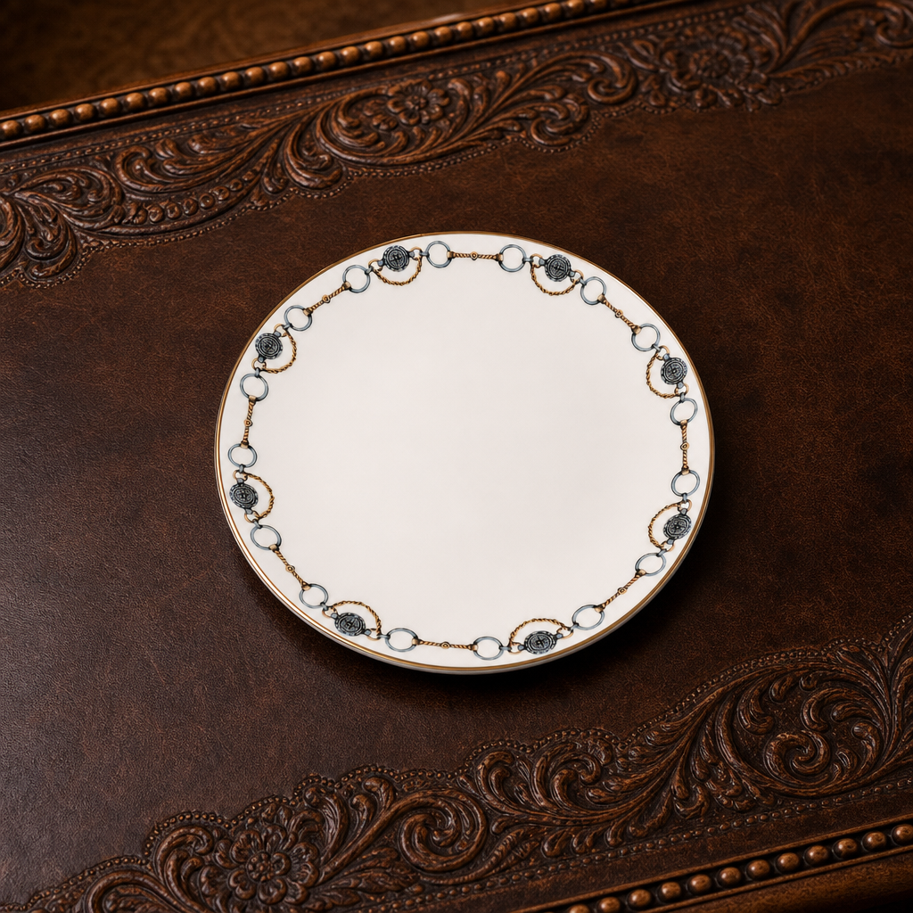 Amarillo Concho Pattern Bone China Round Bread Plate 1