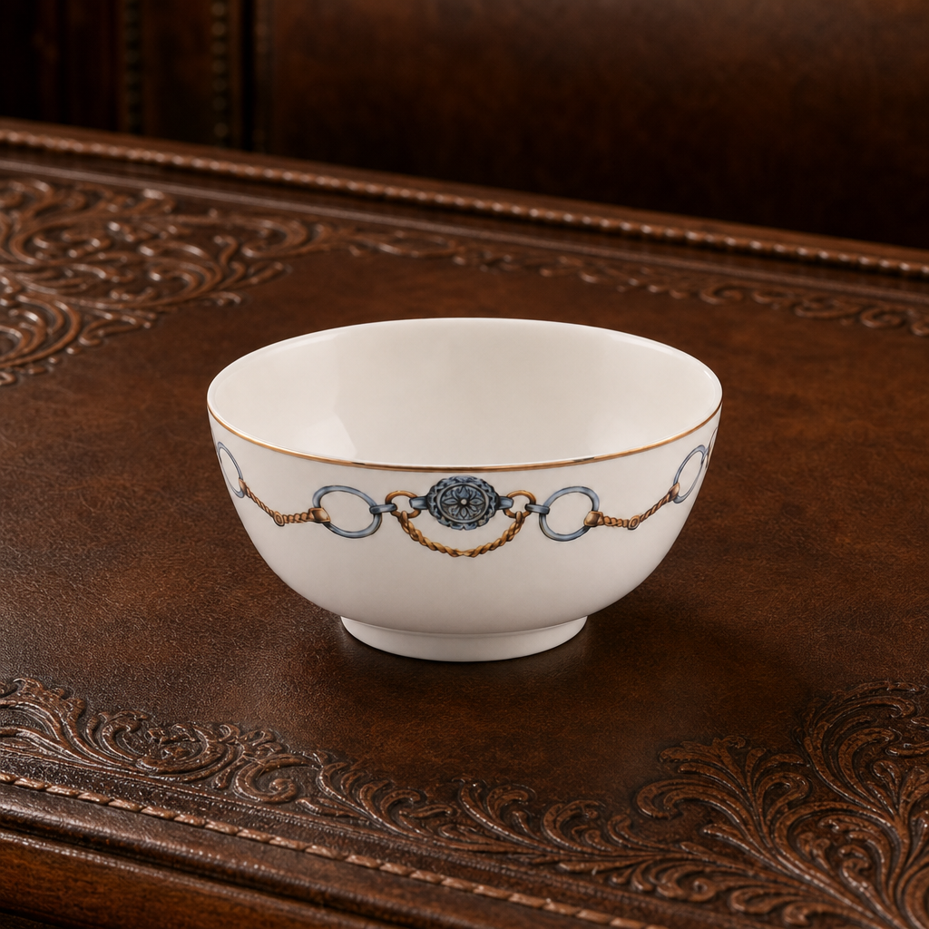Amarillo Concho Pattern Bone China Round Cereal / Dip Bowl 2