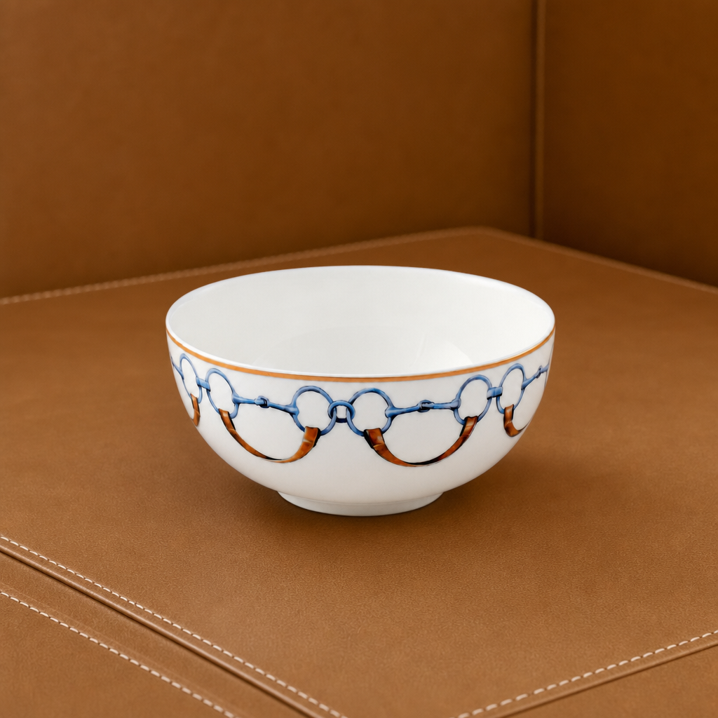 Wellington Bit Pattern Bone China Round Cereal / Dip Bowl 1