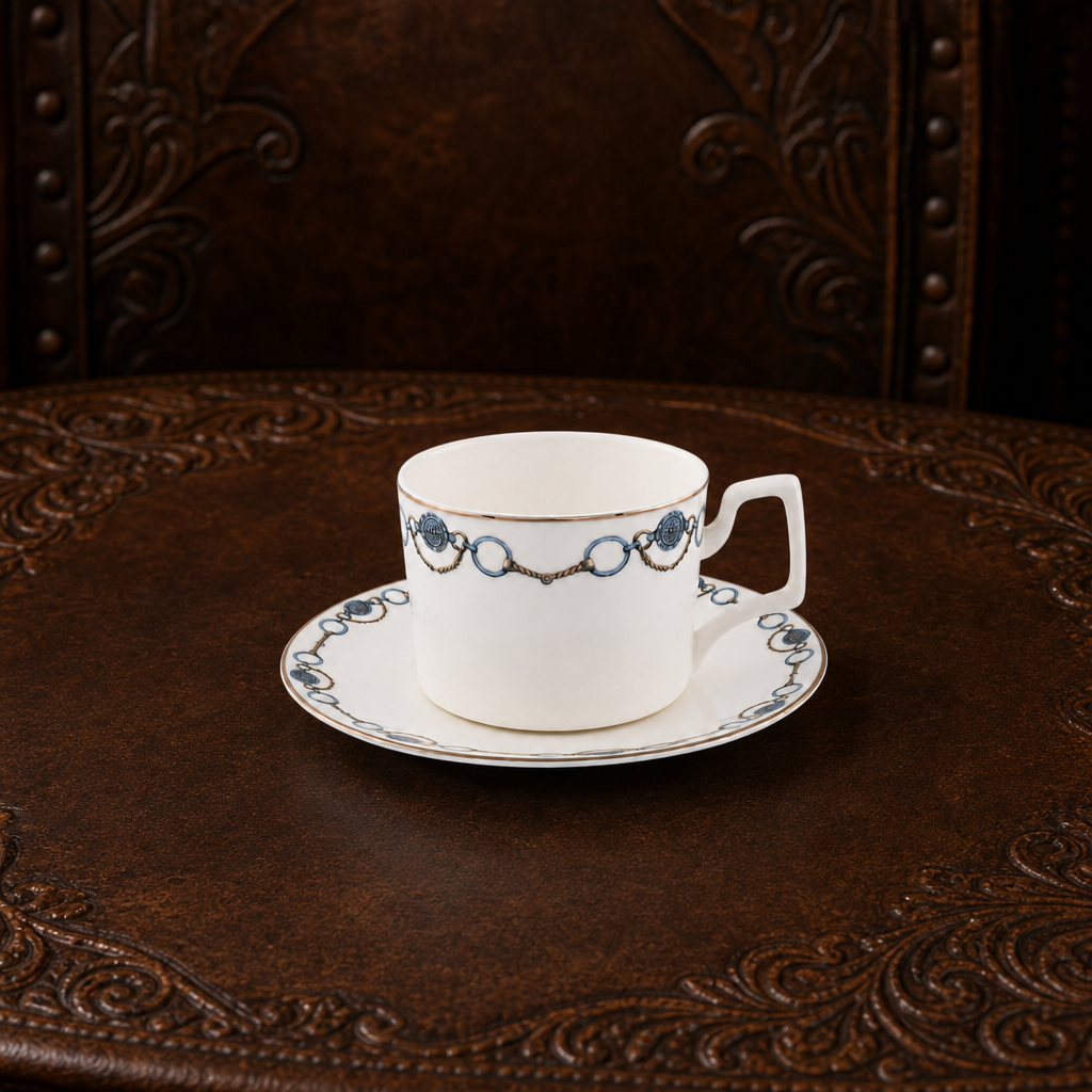 Amarillo Concho Pattern Bone China Cup and Saucer 1