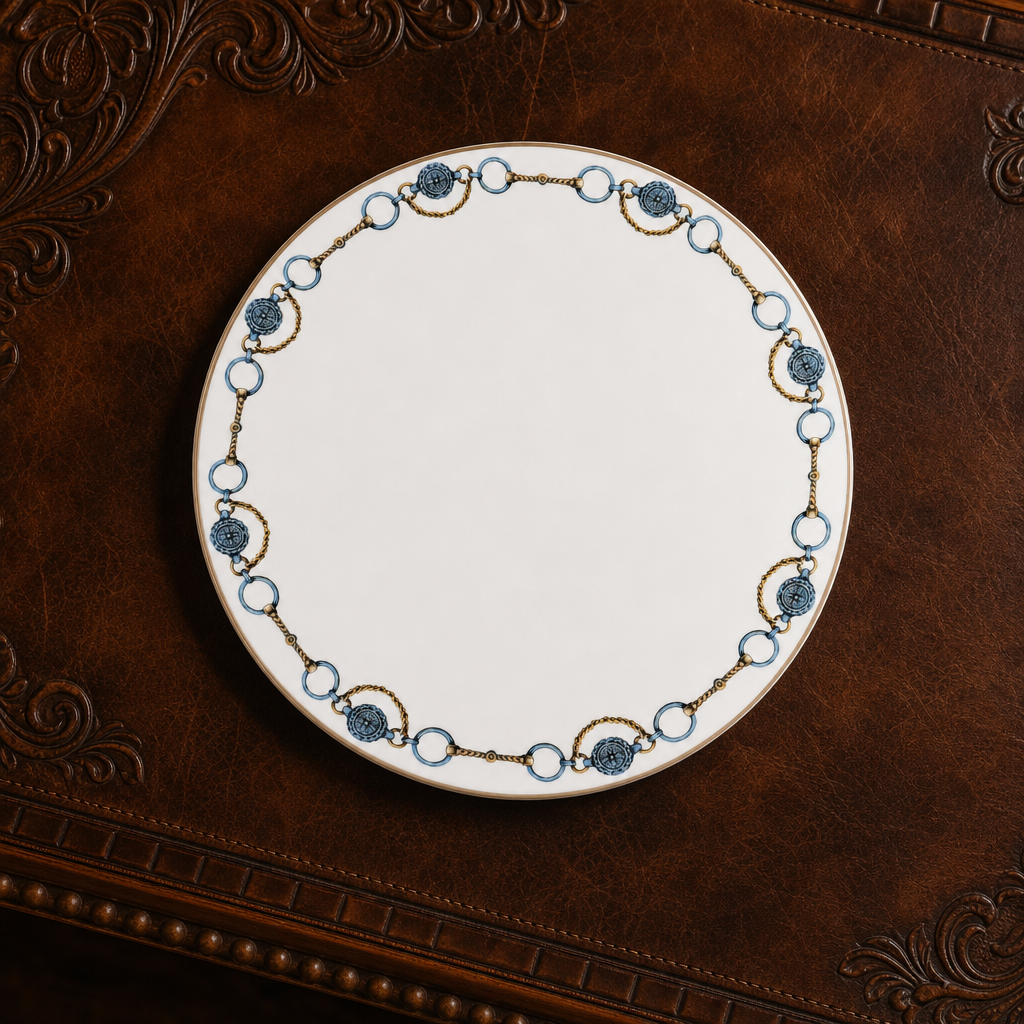 Amarillo Concho Pattern Bone China Round Charger Plate 1