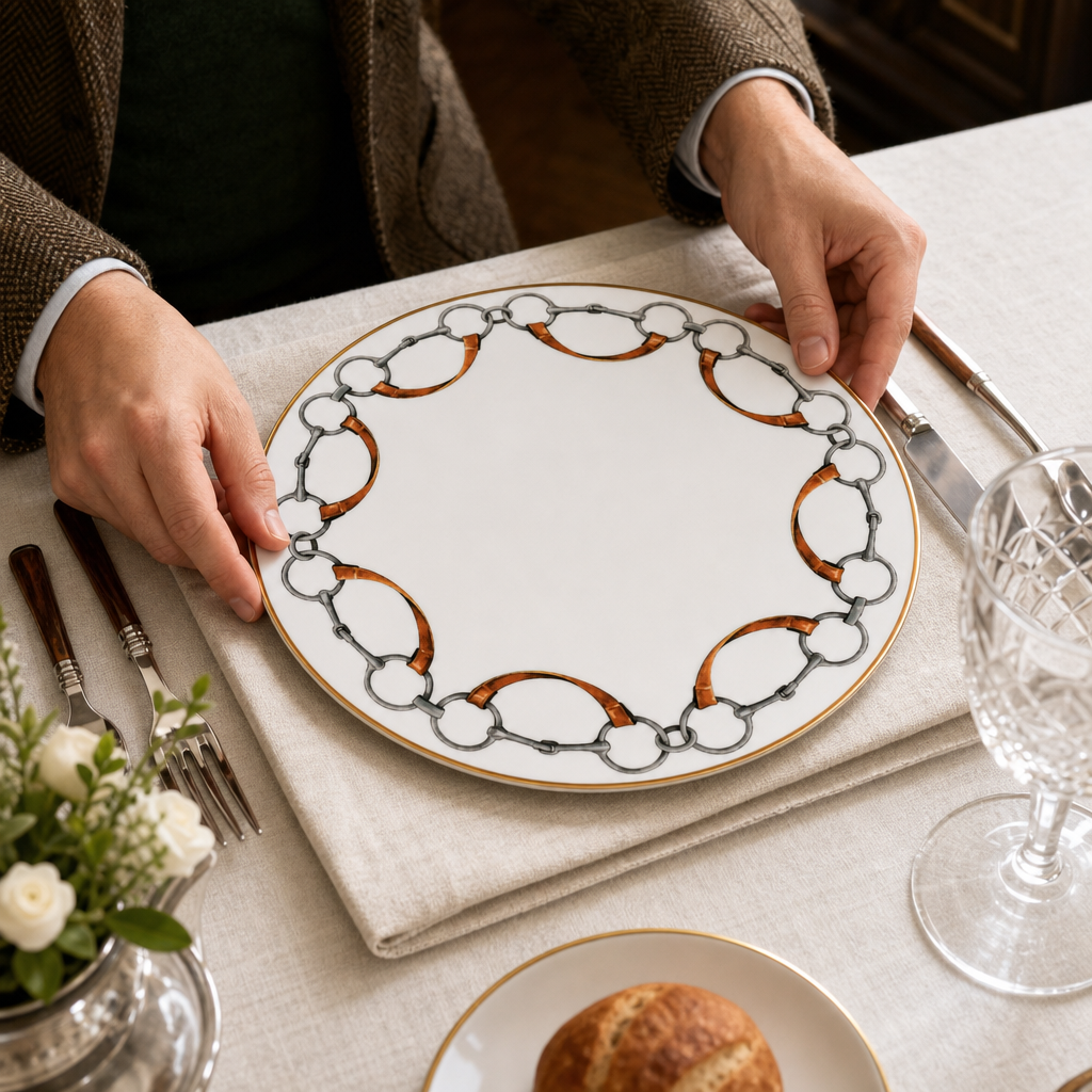 Wellington Bit Pattern Bone China Round Charger Plate 4