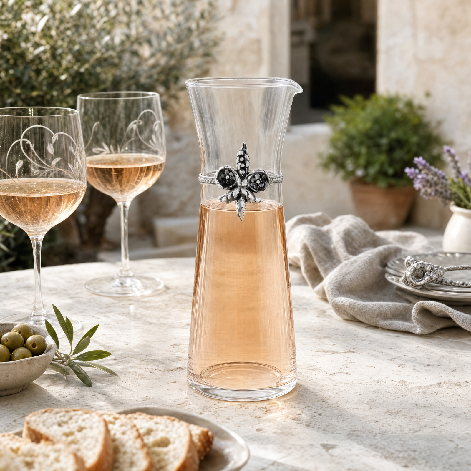 Fleur De Lis Wine Carafe 7