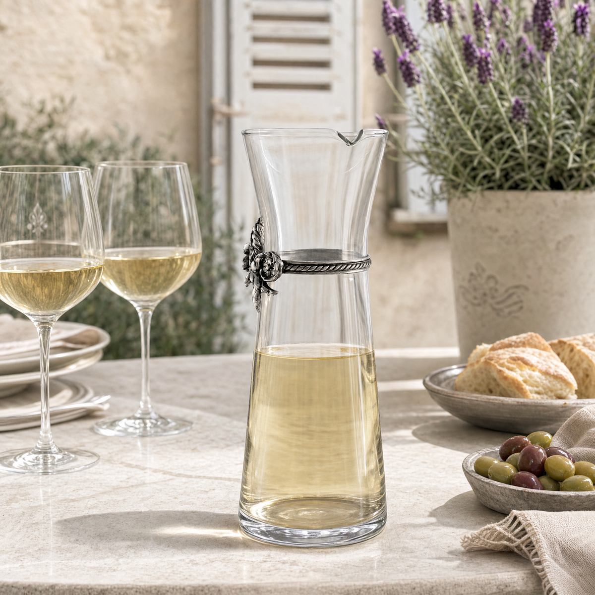 Fleur De Lis Wine Carafe 8