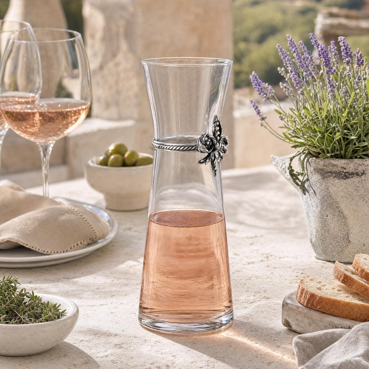 Fleur De Lis Wine Carafe 9