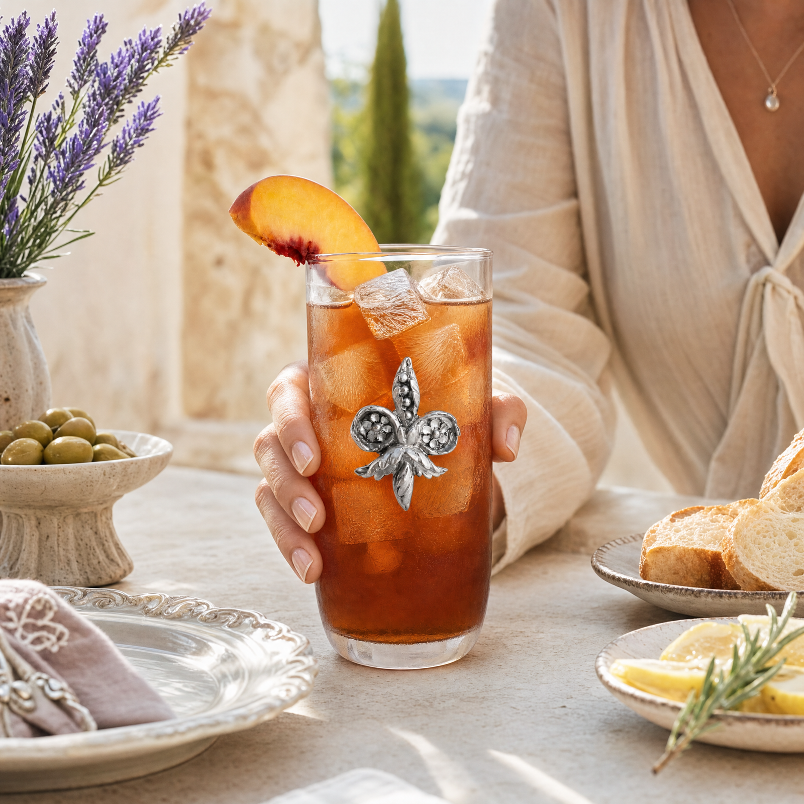 Fleur De Lis Ice Tea Glass 5